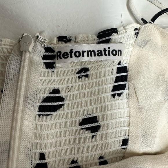 Reformation journey Elegant Black and White Polka Dot Dress size 10 - Picture 8 of 12